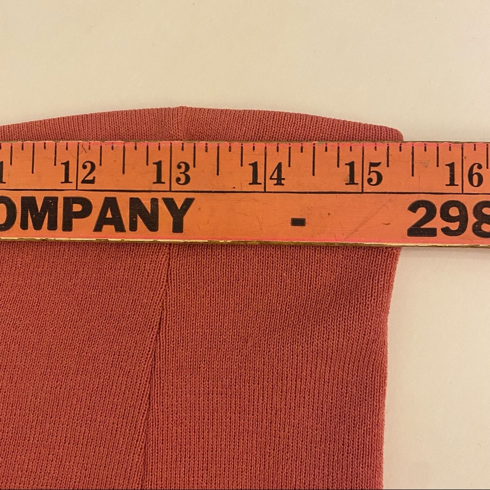 Vintage Peck & Peck muted pink long knit maxi skirt with slit M - Picture 12 of 15